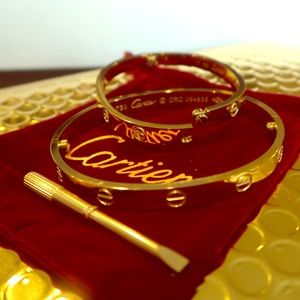 Love Bracelet Bangles Real 18k gp (17cm Small)